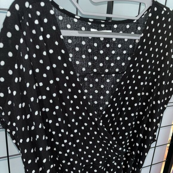 Gray by Grayson Social Plus Size Black and White Polka Dot Dress EUC - Picture 3 of 13